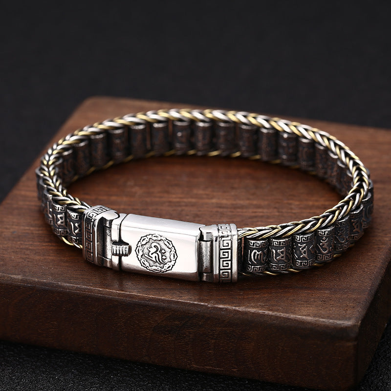 Rustic Thai 925 Silver Men's Bracelet