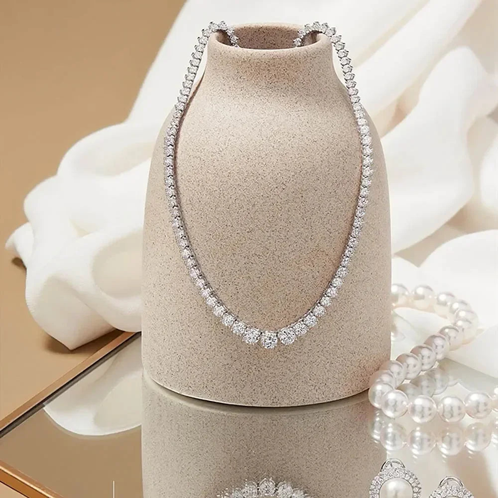 3-5mm Size Gradient Diamond Necklaces with Certificate